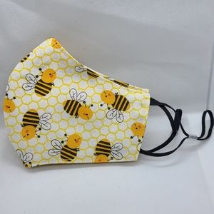 Cotton Fabric-Happy Bees Face Mask/Coverings